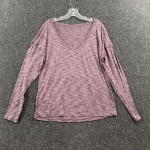 Lululemon Shirt Women's Medium Purple Long Sleeve Open Back Heathered Top